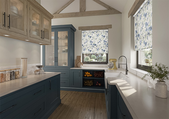 Watercolour Floral, Misty Blue - Twist&Fit Roller Blind - Image 7